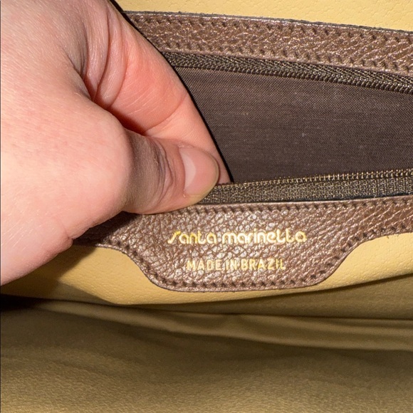 Vintage Santa Marinella Brown Leather Men's Briefcase Documents - Picture 7 of 8